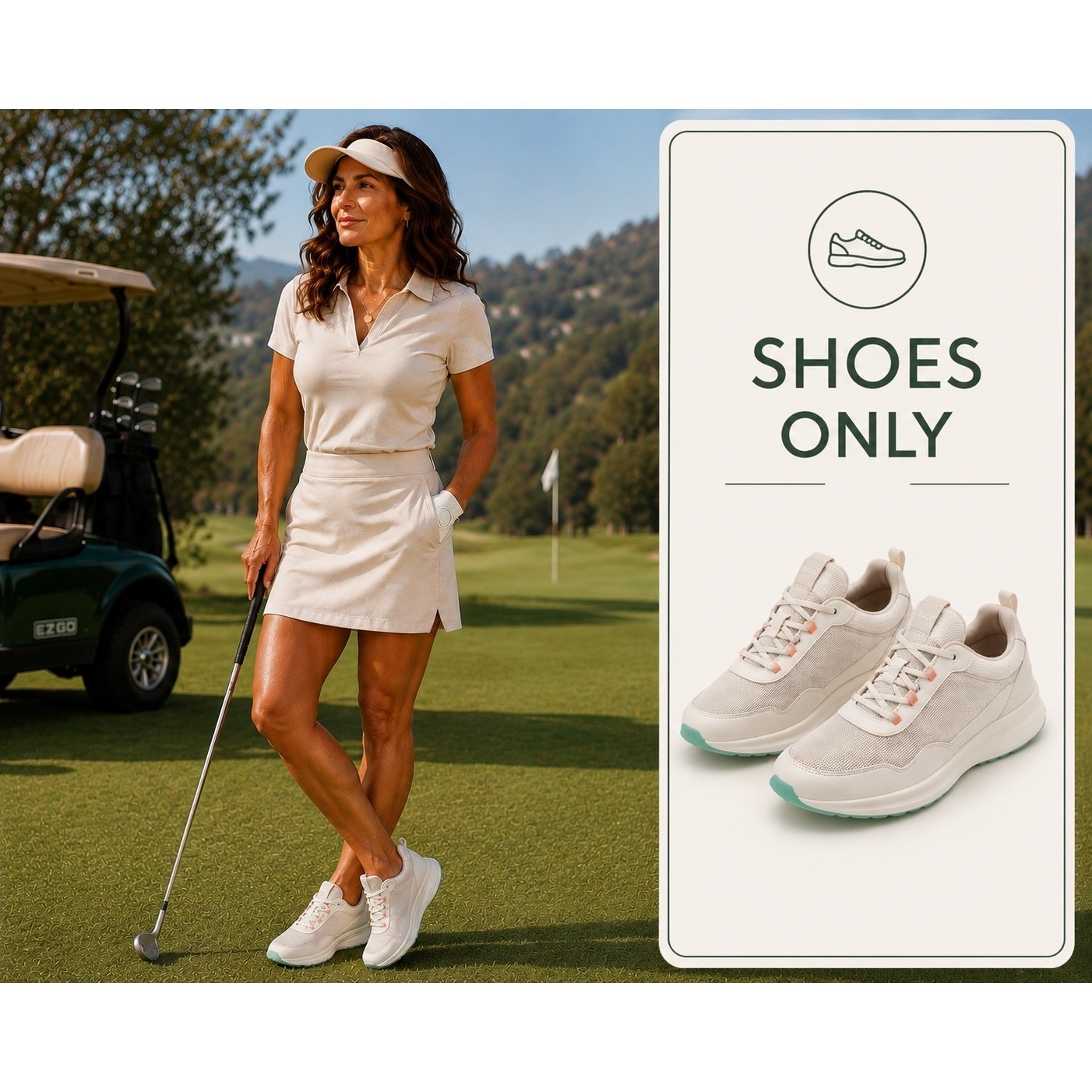 Ecco Core Golf Shoes Womens Biom H4 Spikeless Shoes White Beige Coral 40 9-9.5
